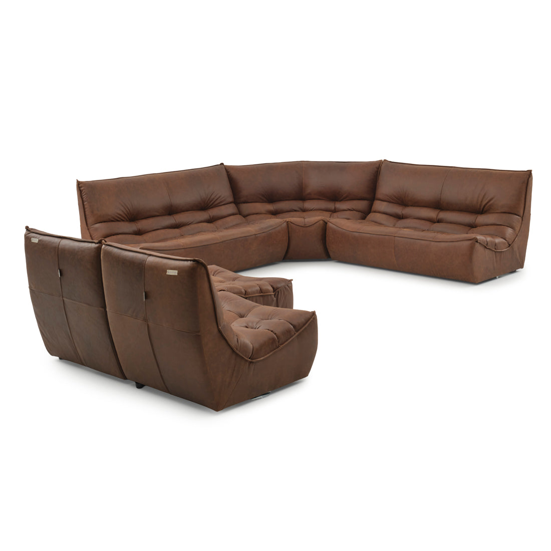 Nesto Leather Modular Set Dark Brown