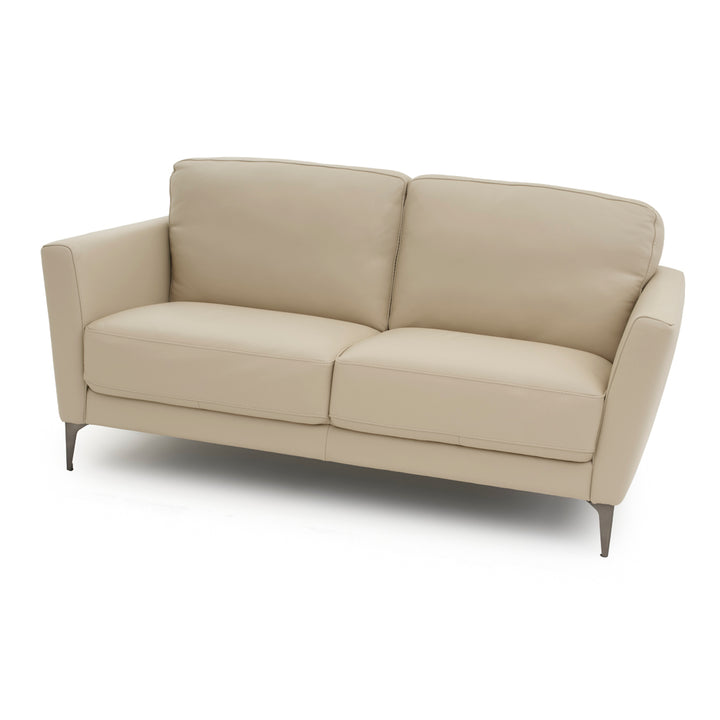 Elbertina Leather Loveseat Beige