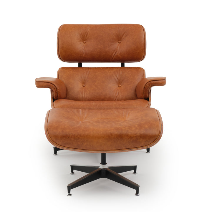 Norena Accent Chair with Ottoman Cognac
