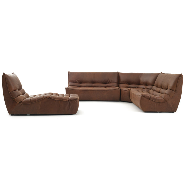 Nesto Leather Modular Set Dark Brown