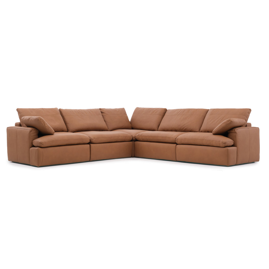Nigella Leather Sectional Sofa Cognac