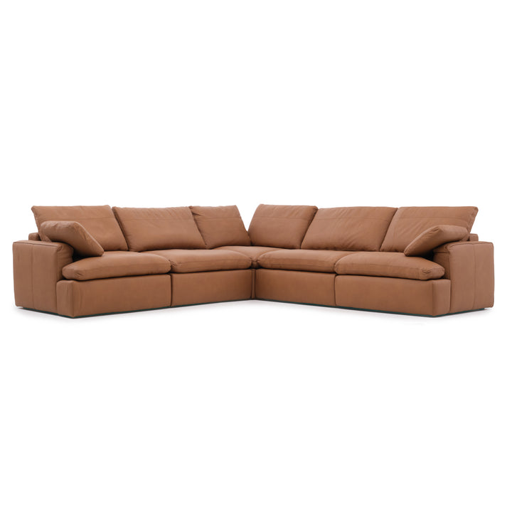 Nigella Leather Sectional Sofa Cognac