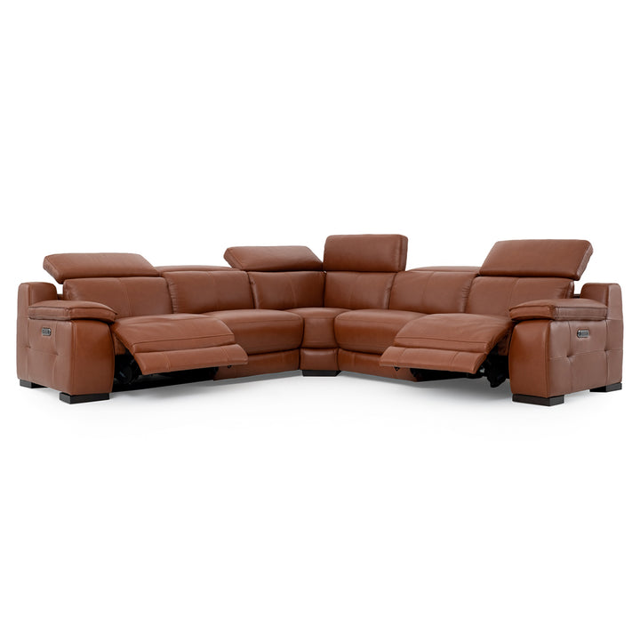 Nova Reclining Sectional Sofa Cognac
