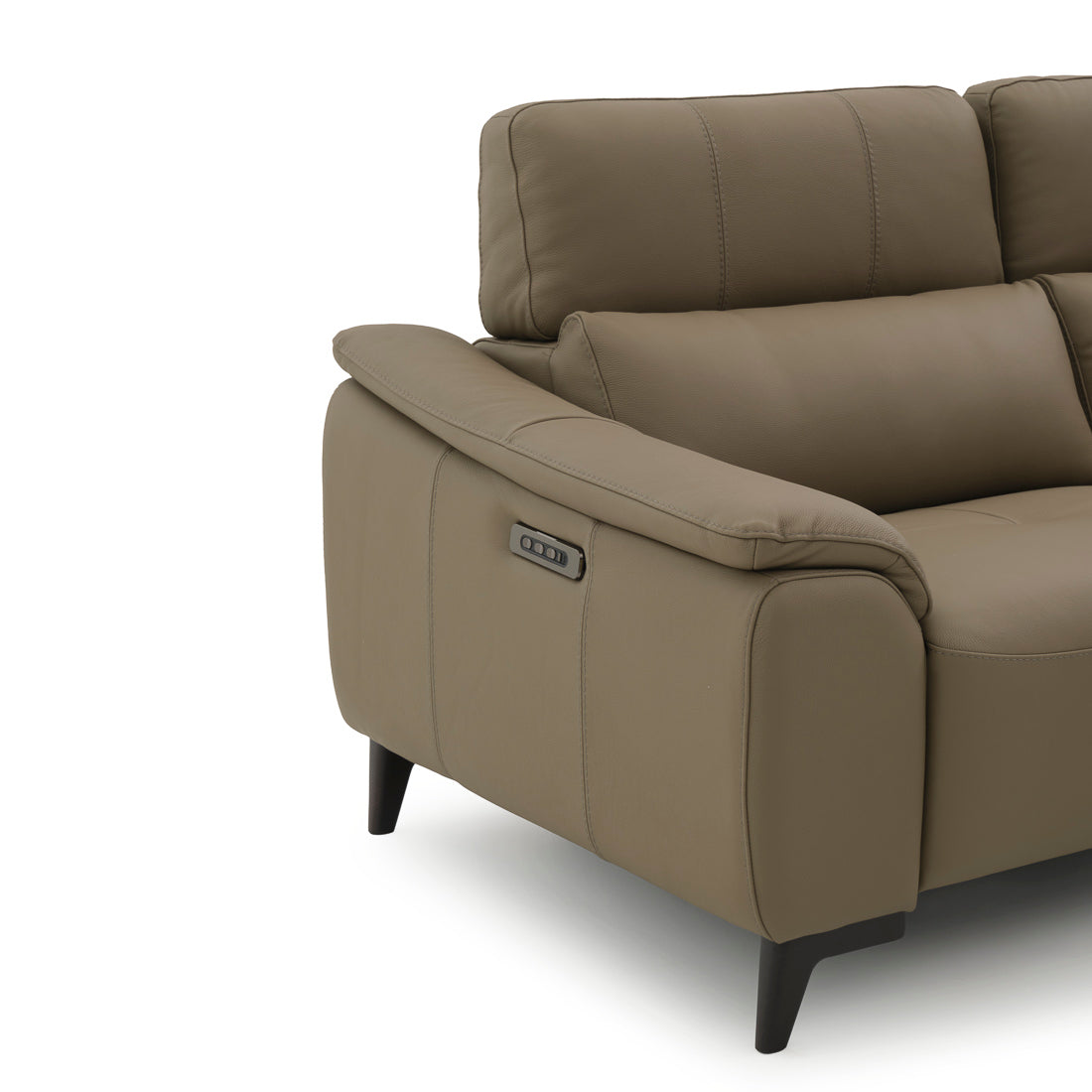 Nicola Leather Reclining Sofa Taupe