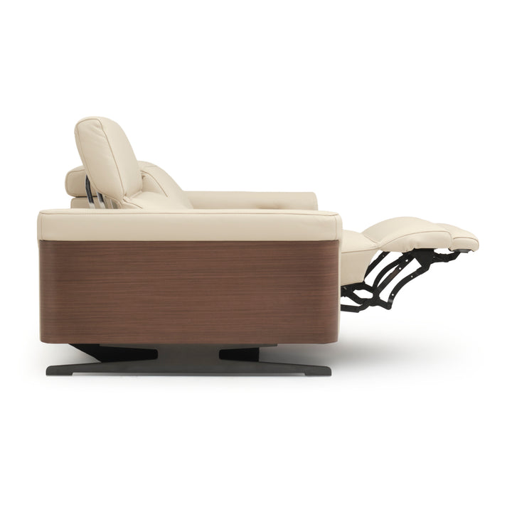Walida Leather Reclining Sofa Beige