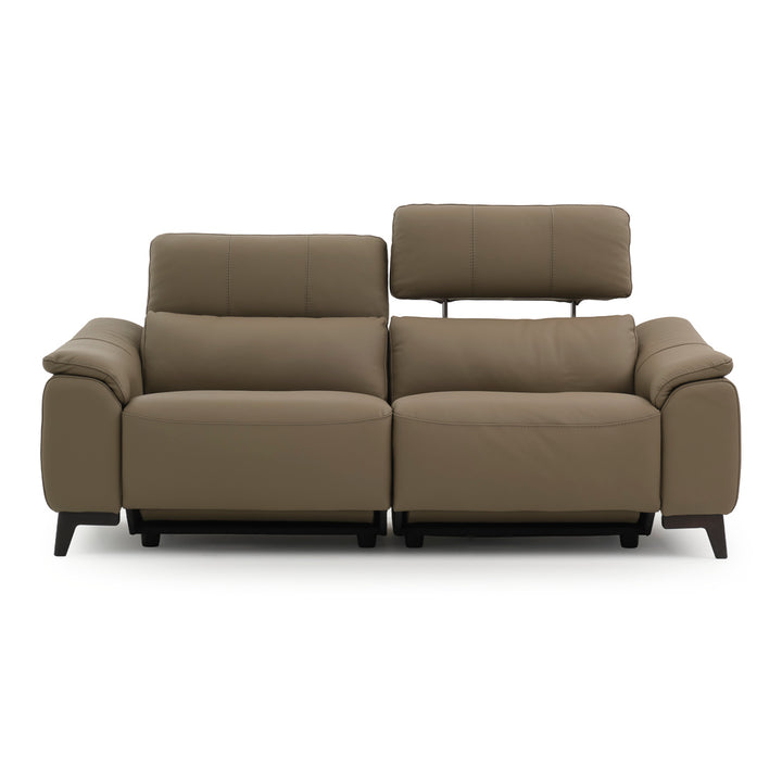 Nicola Leather Reclining Sofa Taupe