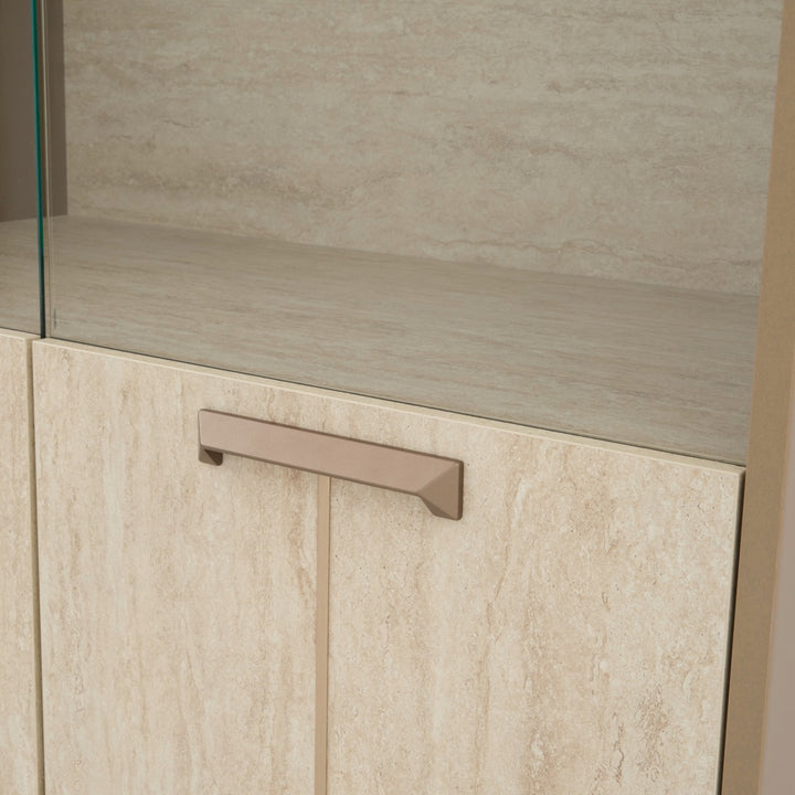 Nunzia Glass Curio Beige