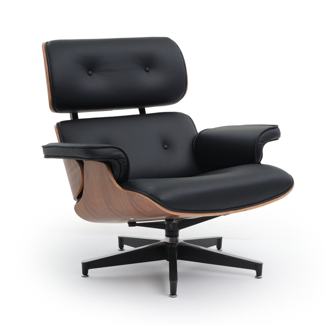 Norena Accent Chair with Ottoman Black