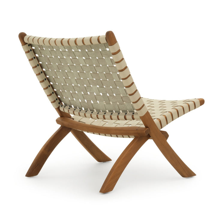 Santina Leather Accent Chair Off White