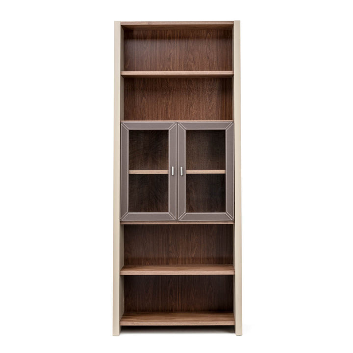 Neghan Wood Bookcase Dark Brown