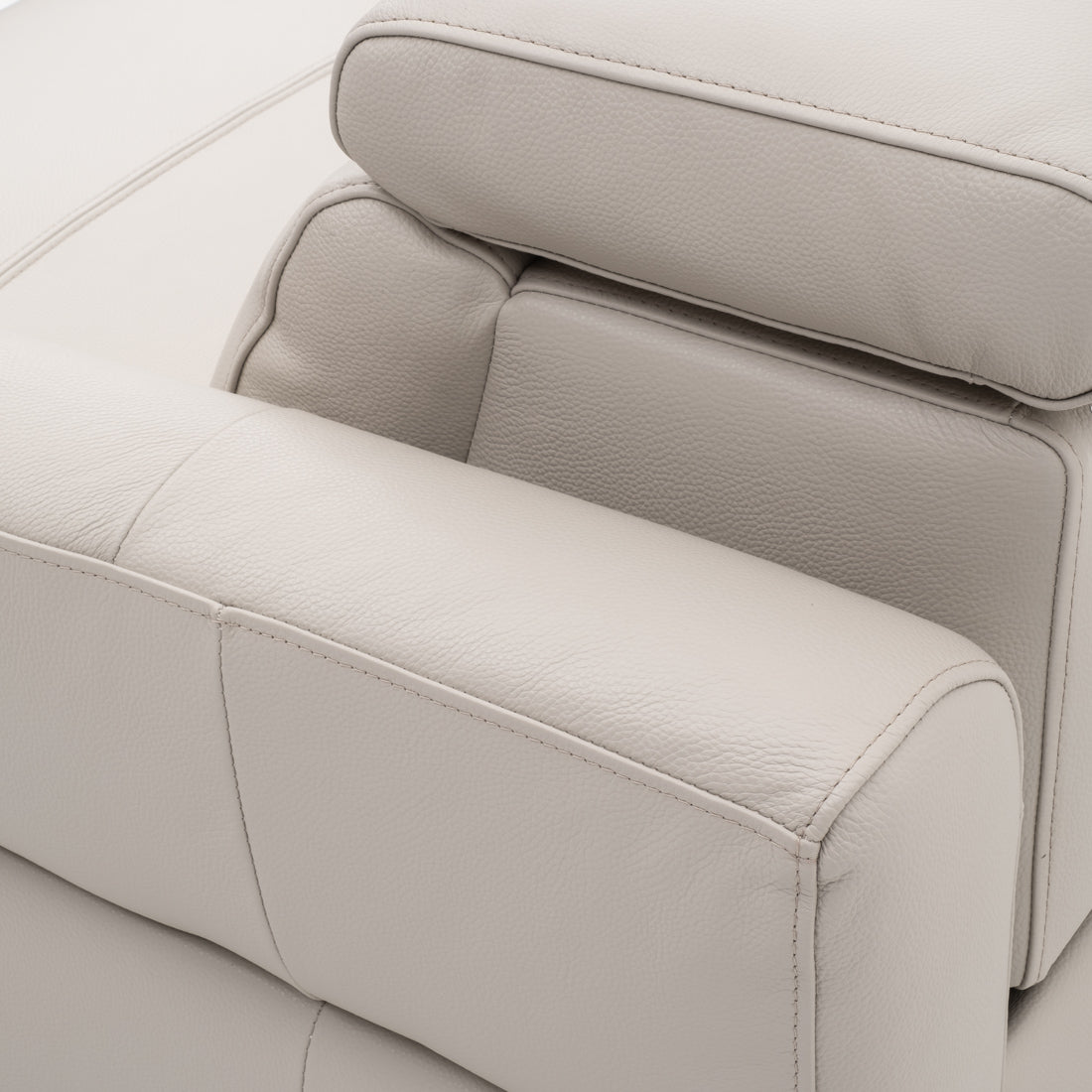 Westlyn Leather Reclining Sofa Light Grey