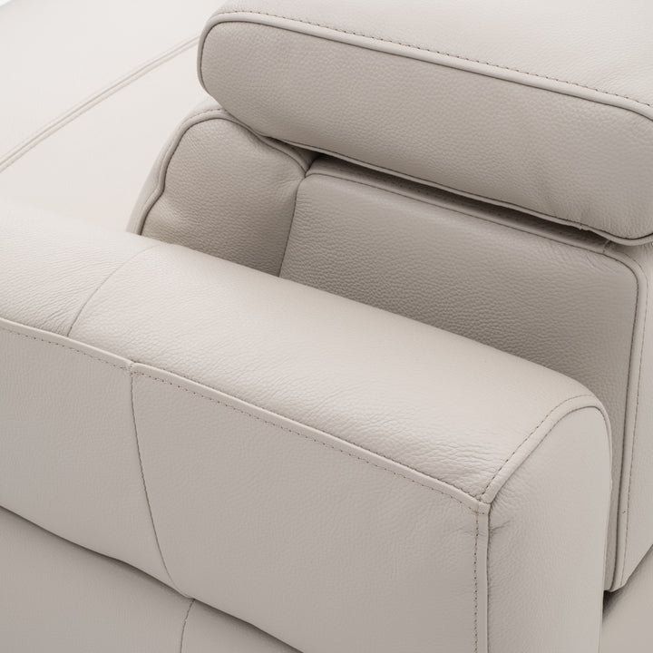 Westlyn Leather Reclining Sofa Light Grey