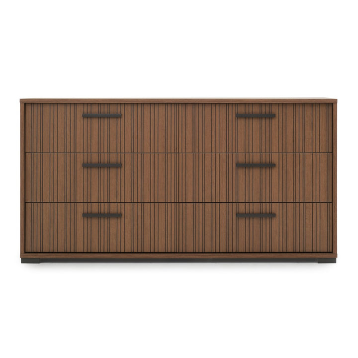 Nitmo 6-Drawer Dresser Dark Brown