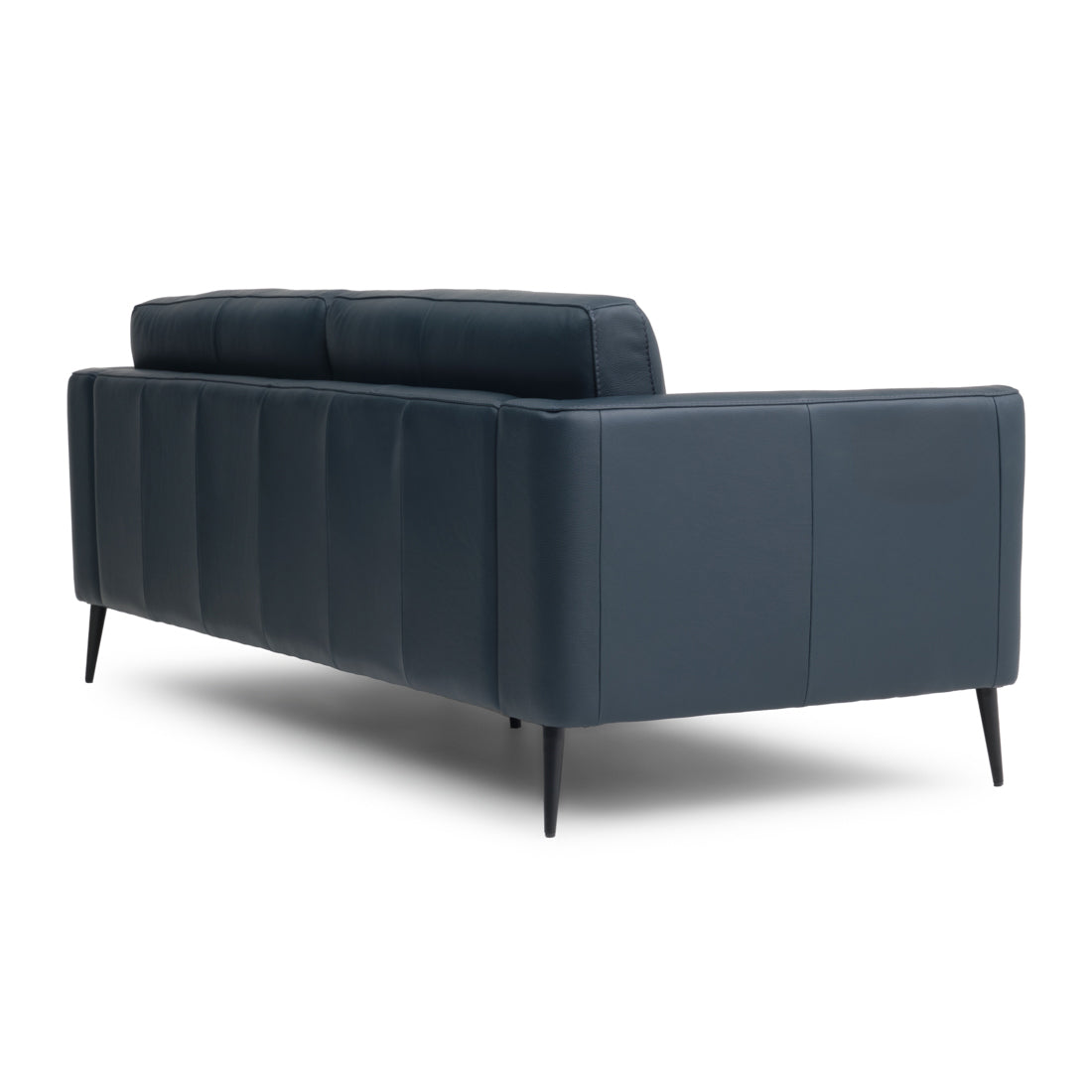 Ermilo Leather Sofa Dark Blue