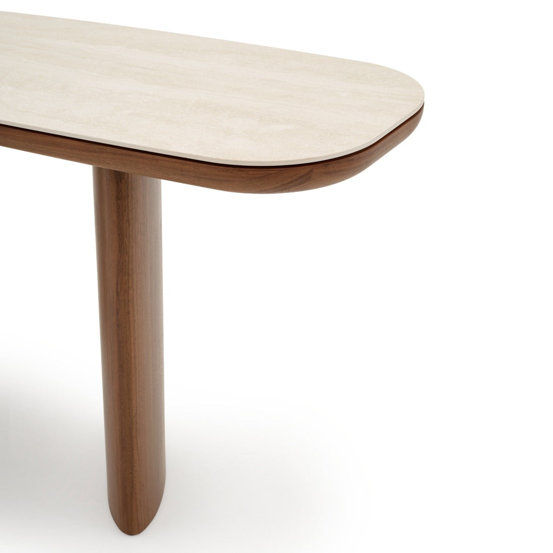 Navani Ceramic Console Table Light Brown