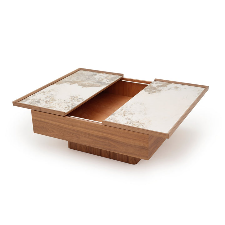 Emoni Coffee Table with Storage Dark Brown