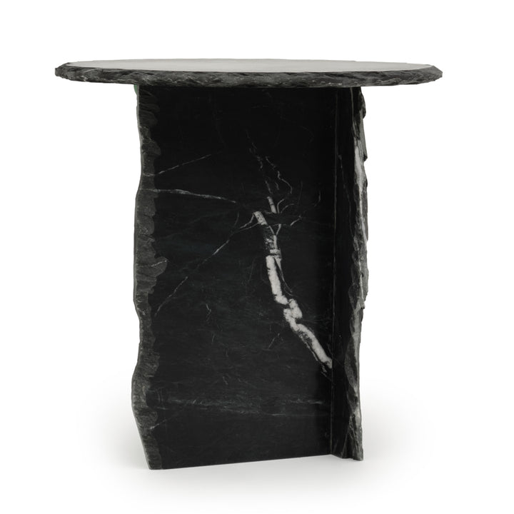 Eshma Marble Accent Table Black