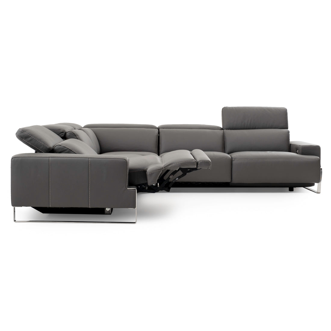 Warley Reclining Sectional Sofa Dark Grey