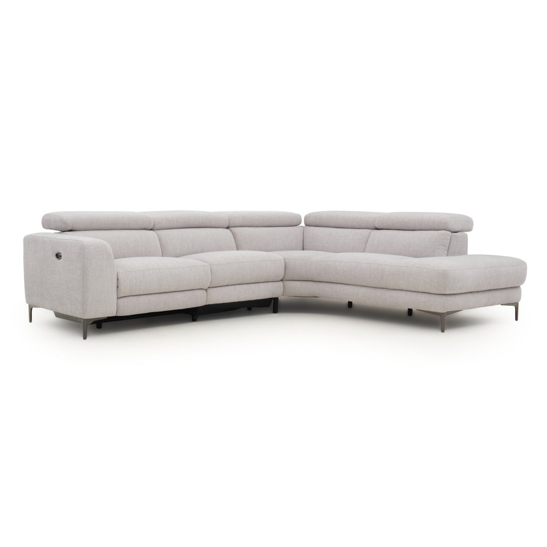 Emilia Reclining Sectional Sofa Light Grey