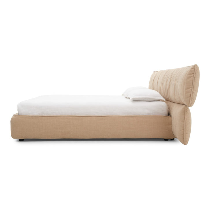 Wenna Fabric Queen Bed Beige