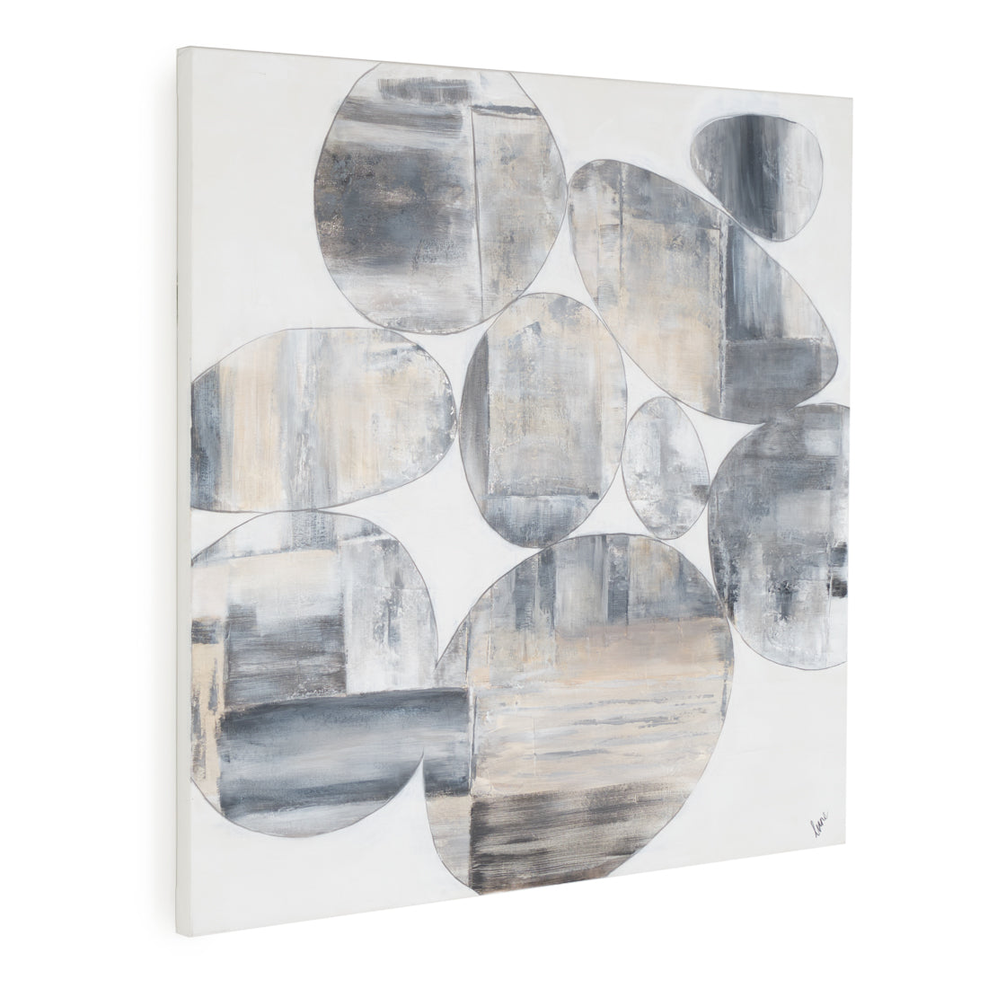 Nacama Painting on Canvas Light Grey