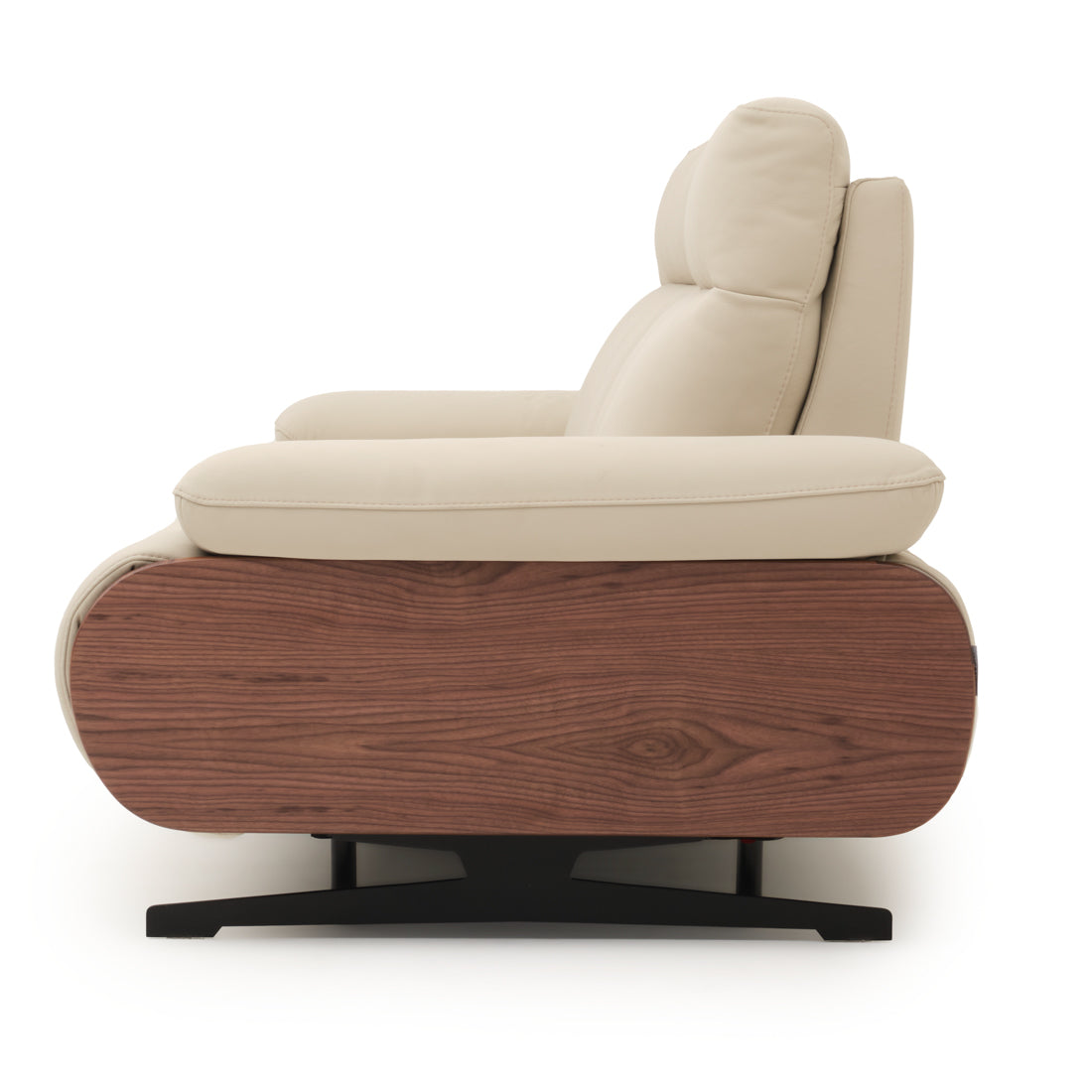 Ellery Leather Reclining Sofa Beige