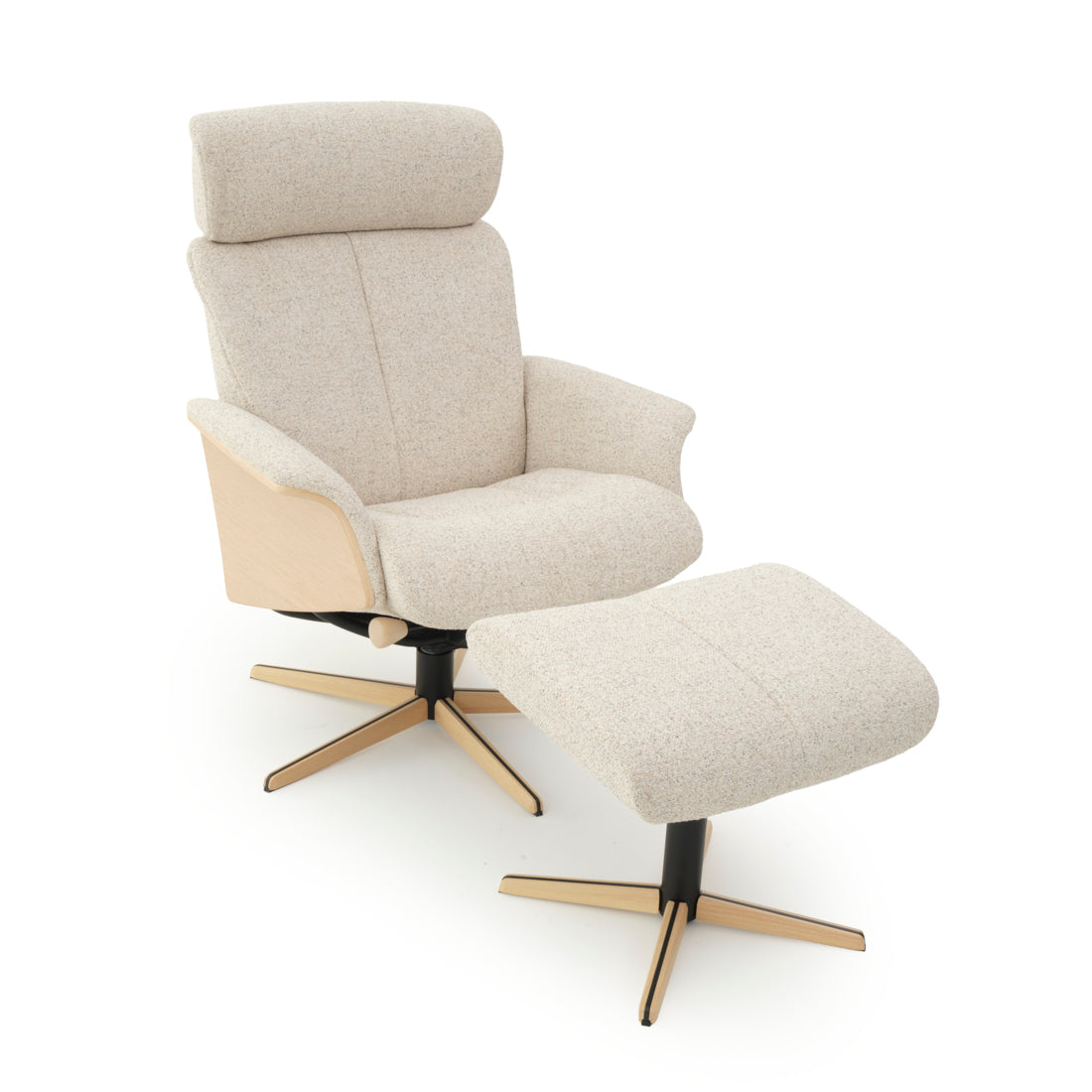 Nakatosa Reclining Chair with Ottoman Beige