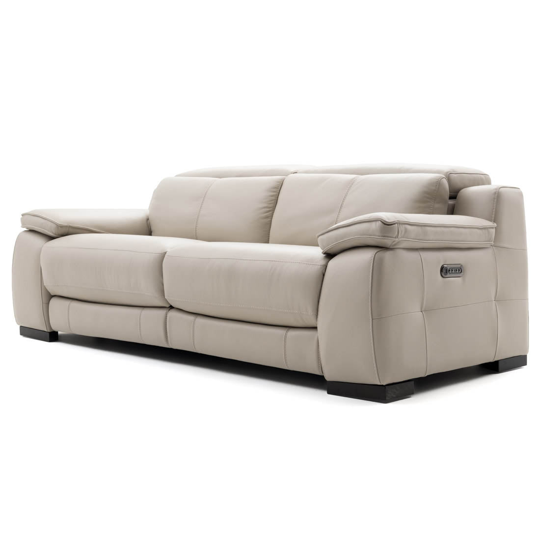 Nova Leather Reclining Sofa Light Grey
