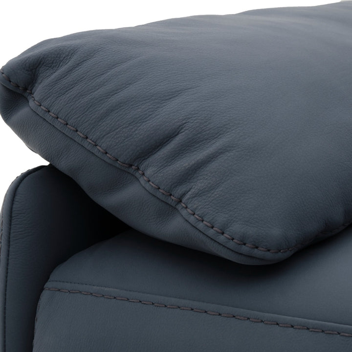 Wakely Leather Reclining Loveseat Dark Blue