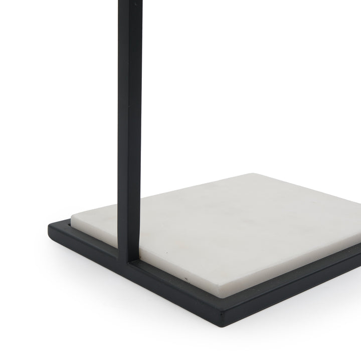 Warla Marble Accent Table Black & White