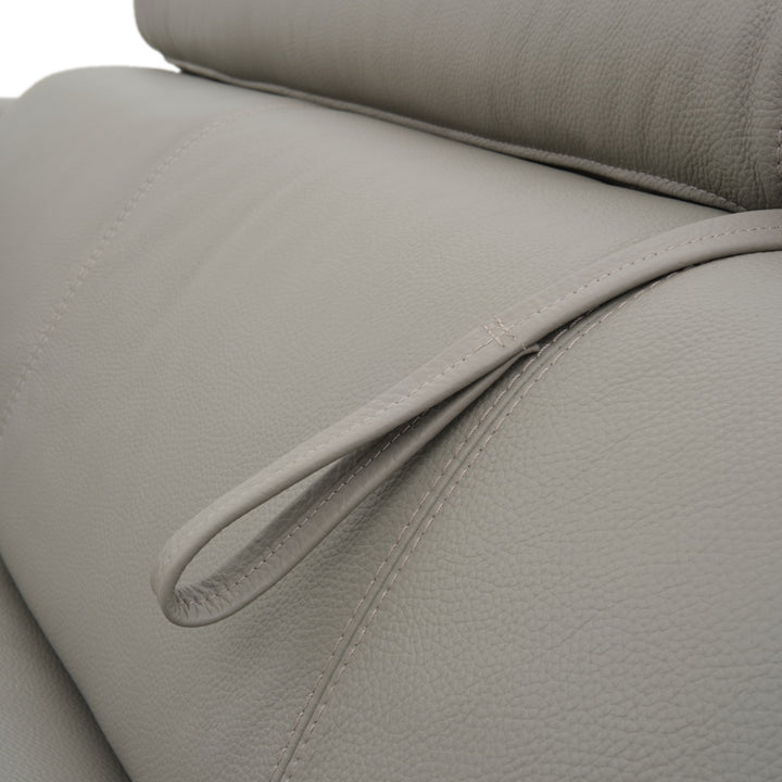 Westlyn Leather Double Sofa-Bed Light Grey