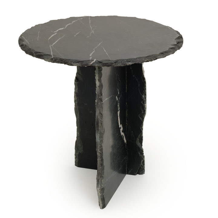 Eshma Marble Accent Table Black