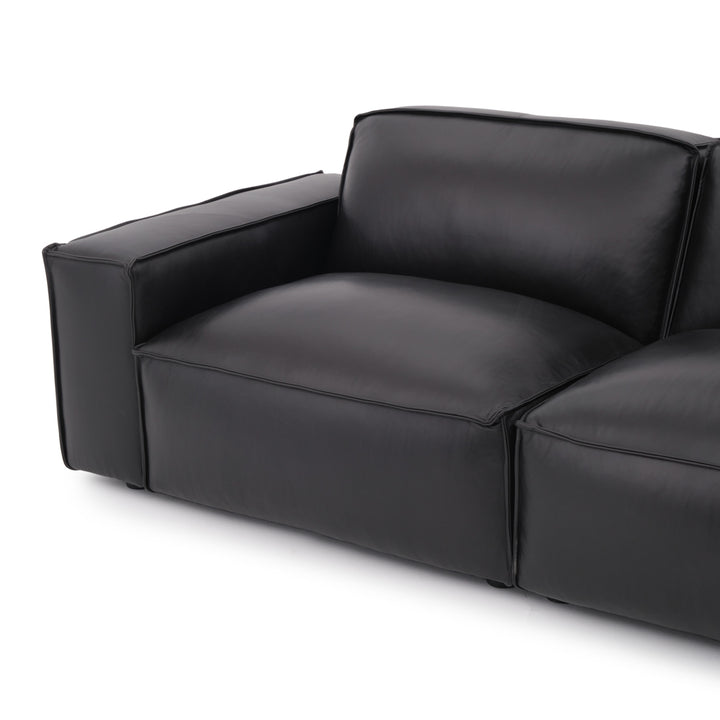Nook Leather Modular Sofa Black
