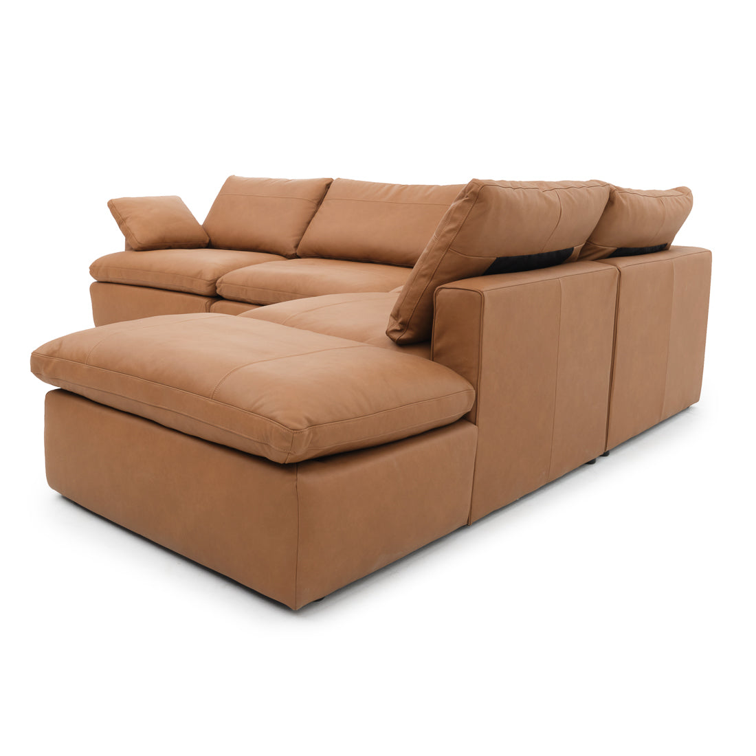 Nigella Leather Sectional Sofa Cognac