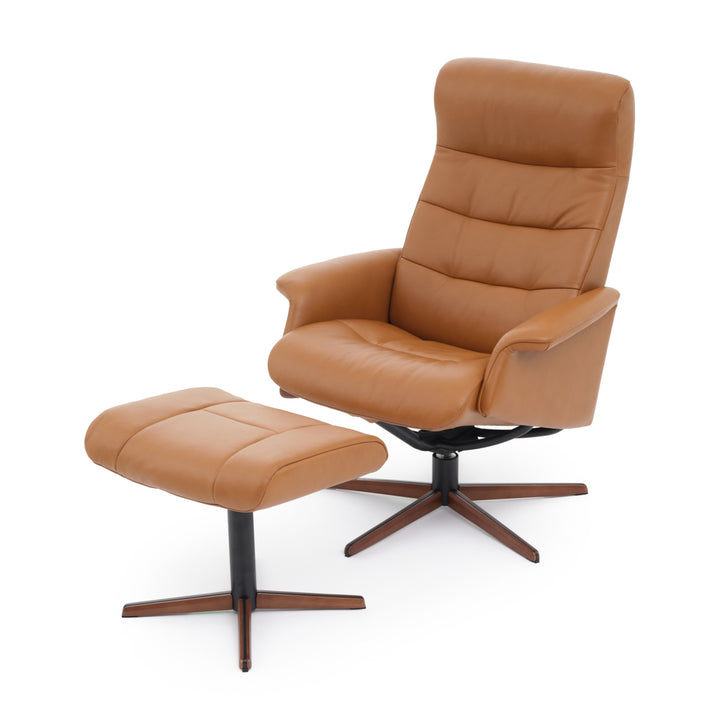 Nell Reclining Chair with Ottoman Cognac
