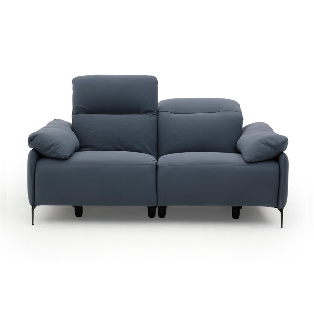 Wakely Leather Reclining Loveseat Dark Blue