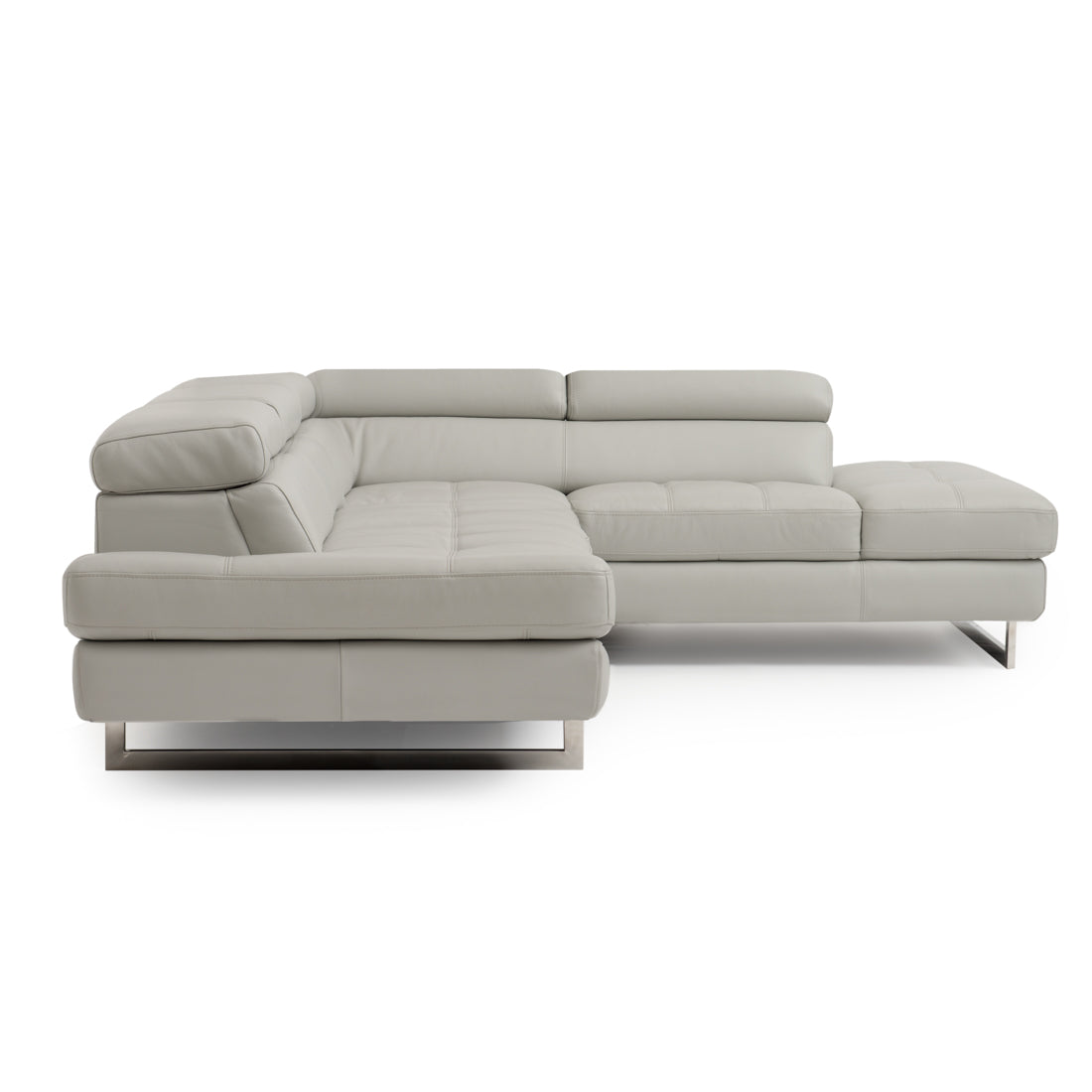 Rockland Leather Sectional Sofa Light Grey