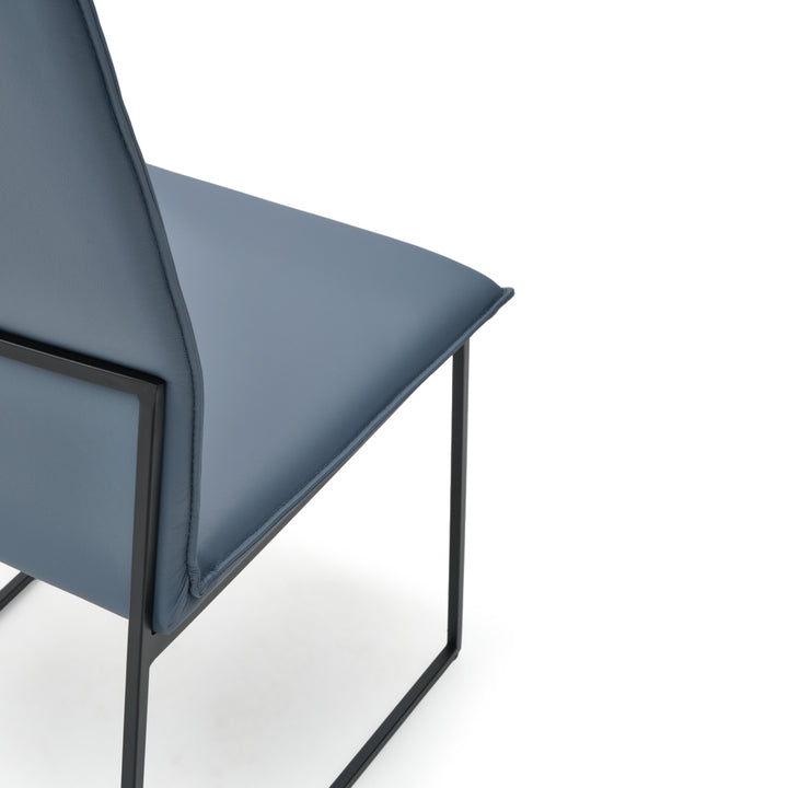 Wara Leather Chair Dark Blue