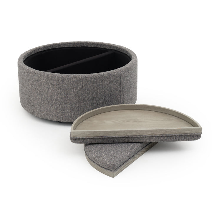 Eller Ottoman with Storage Dark Grey
