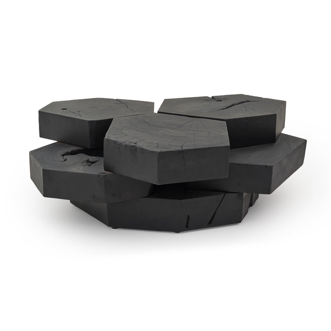 Waver Wood Coffee Table Black