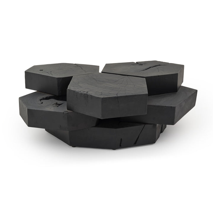 Waver Wood Coffee Table Black