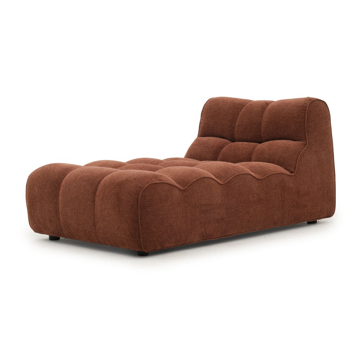 Nissima Fabric Armless Chaise Dark Brown