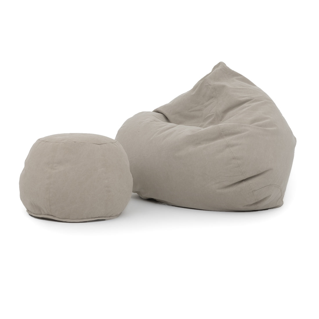 Eloka Bean Bag with Ottoman Beige