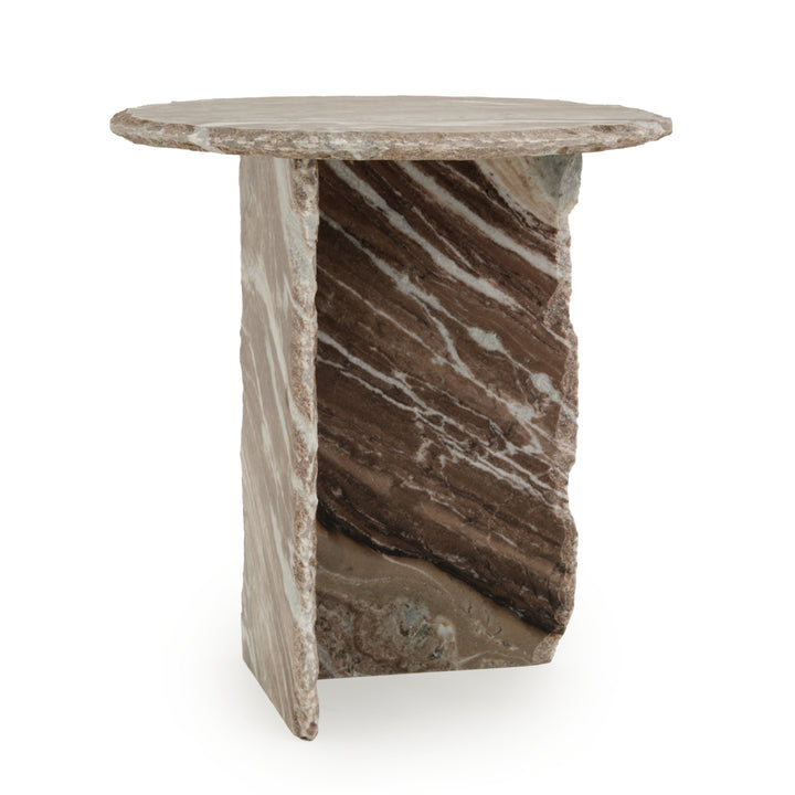 Eshma Marble Accent Table Dark Brown