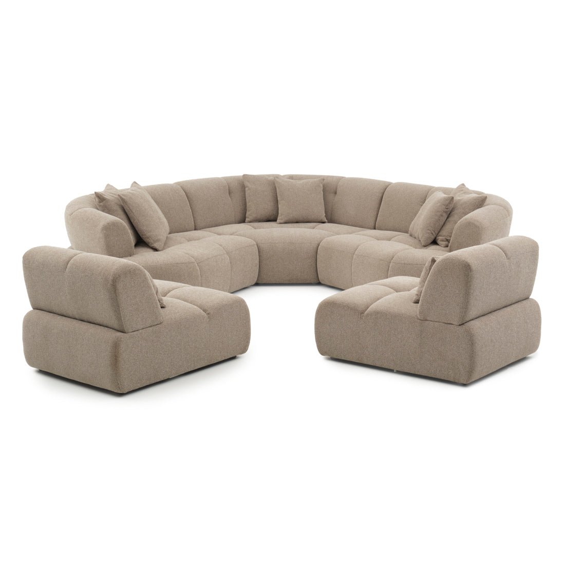 Edwina Fabric Modular Set Taupe