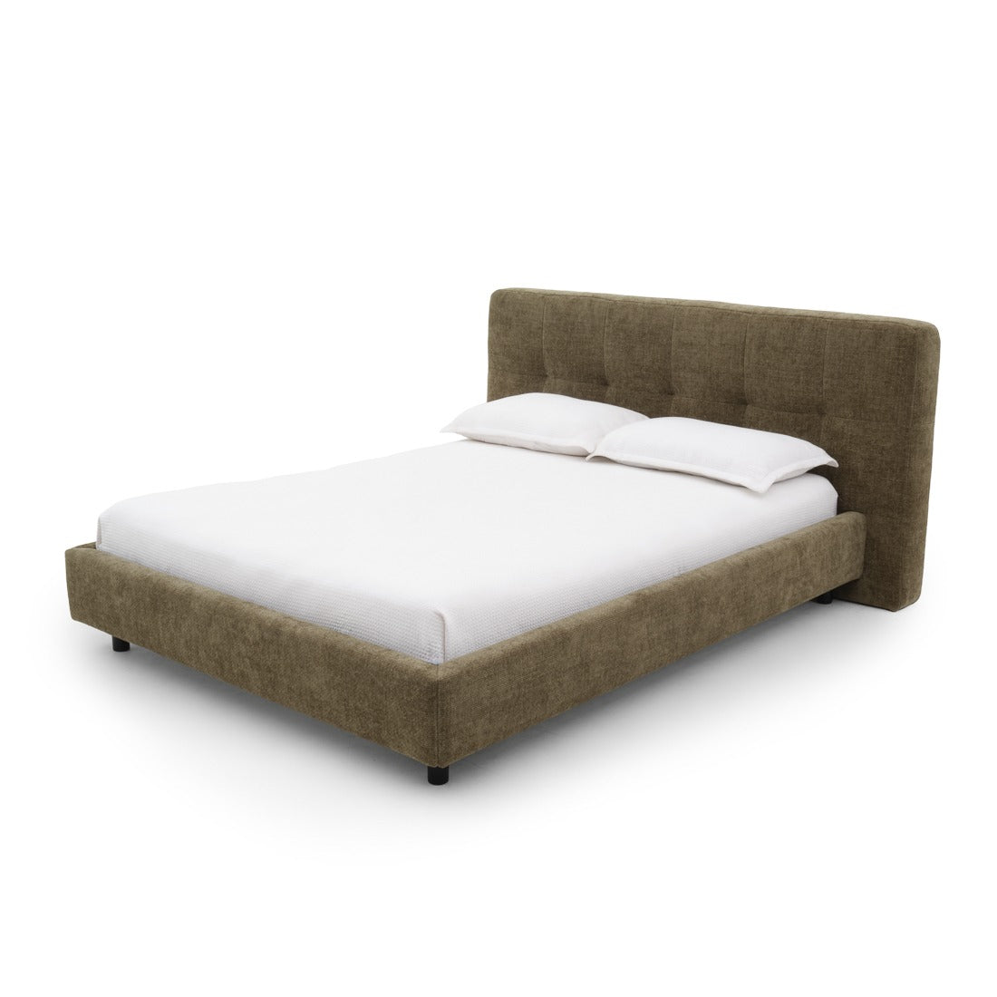 Esmarie Fabric Queen Bed Dark Green