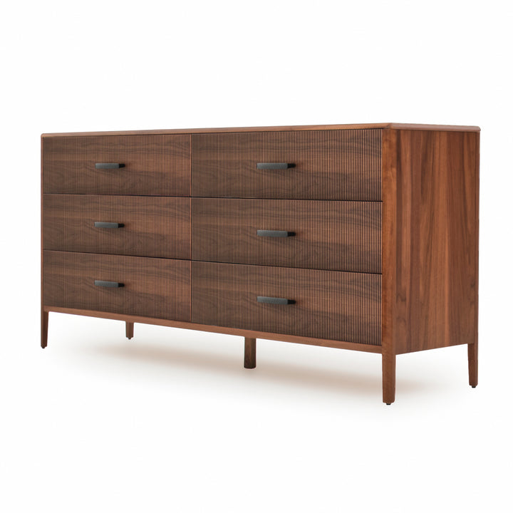 Edriana 6-Drawer Dresser Dark Brown