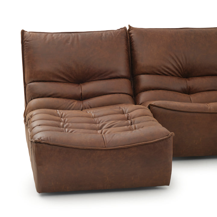 Nesto Leather Modular Set Dark Brown
