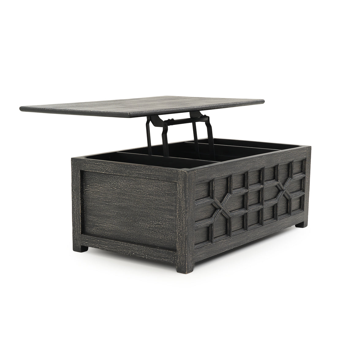 Indira Coffee Table with Storage Dark Grey