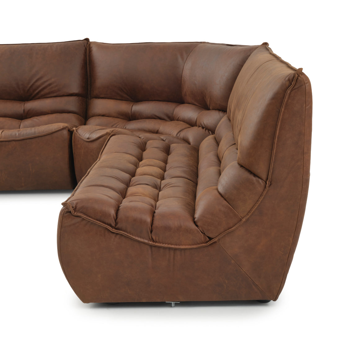 Nesto Leather Modular Set Dark Brown